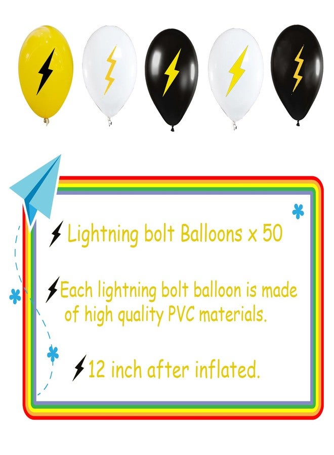 PIBIPAID 50 Pieces Lightning bolt Balloons - for Flash Weather Birthday Gender reveal Baby shower Party Favors Supplies Decorations Balloon - Image 2